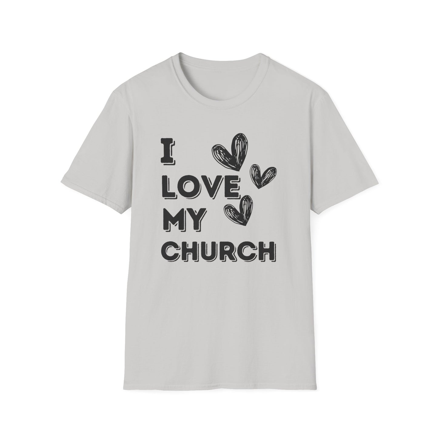 I Love My Church - Three Hearts Black - Softstyle T-Shirt