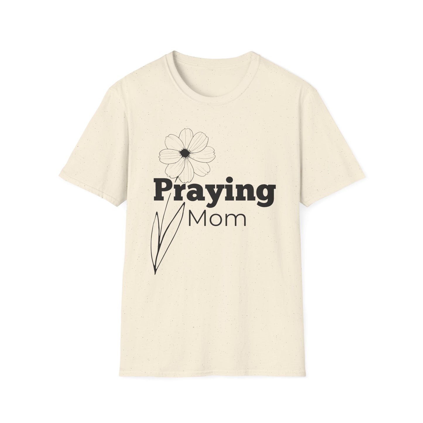 Praying Mom - Floral Design - Softstyle T-Shirt