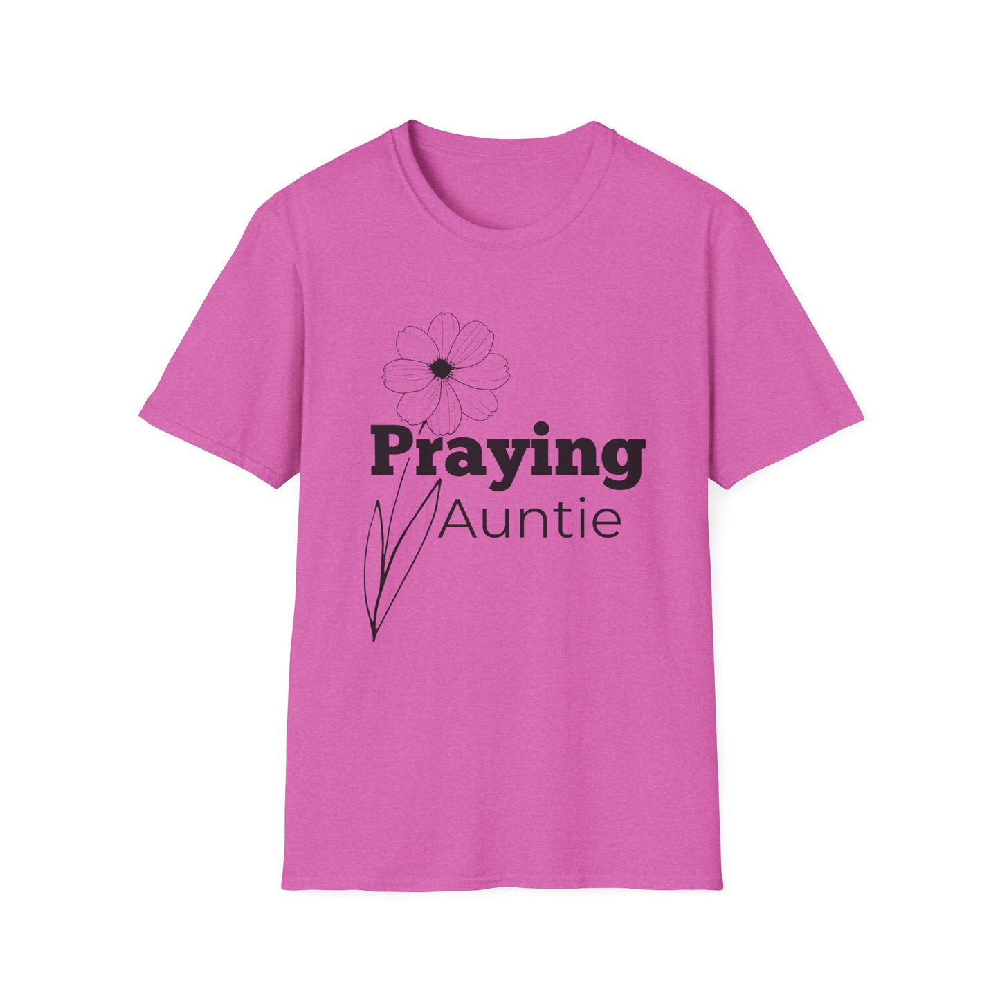 Praying Auntie - Floral Design- Softstyle T-Shirt