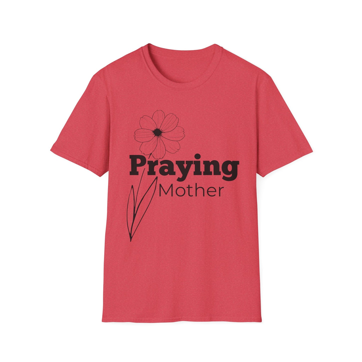 Praying Mother - Floral Design - Softstyle T-Shirt