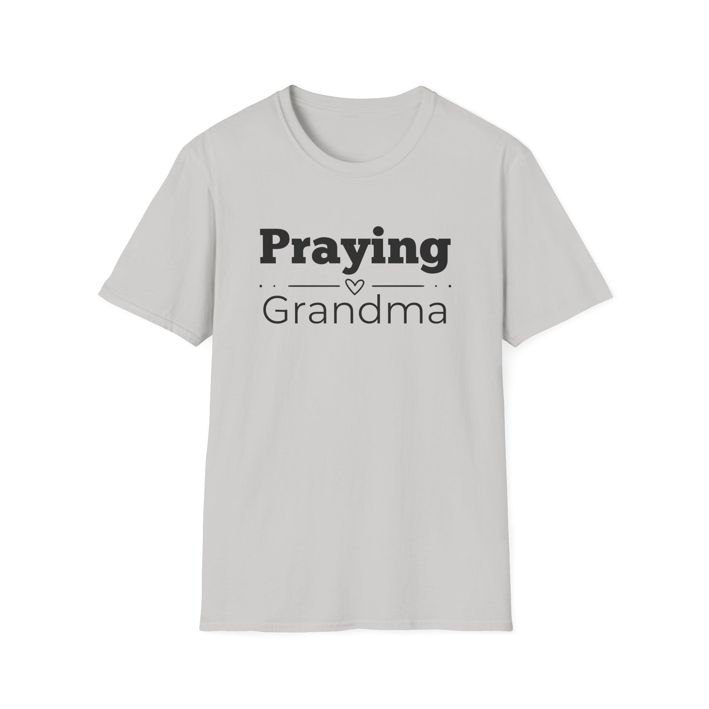 Praying Grandma -Straight Line with Heart - Softstyle T-Shirt