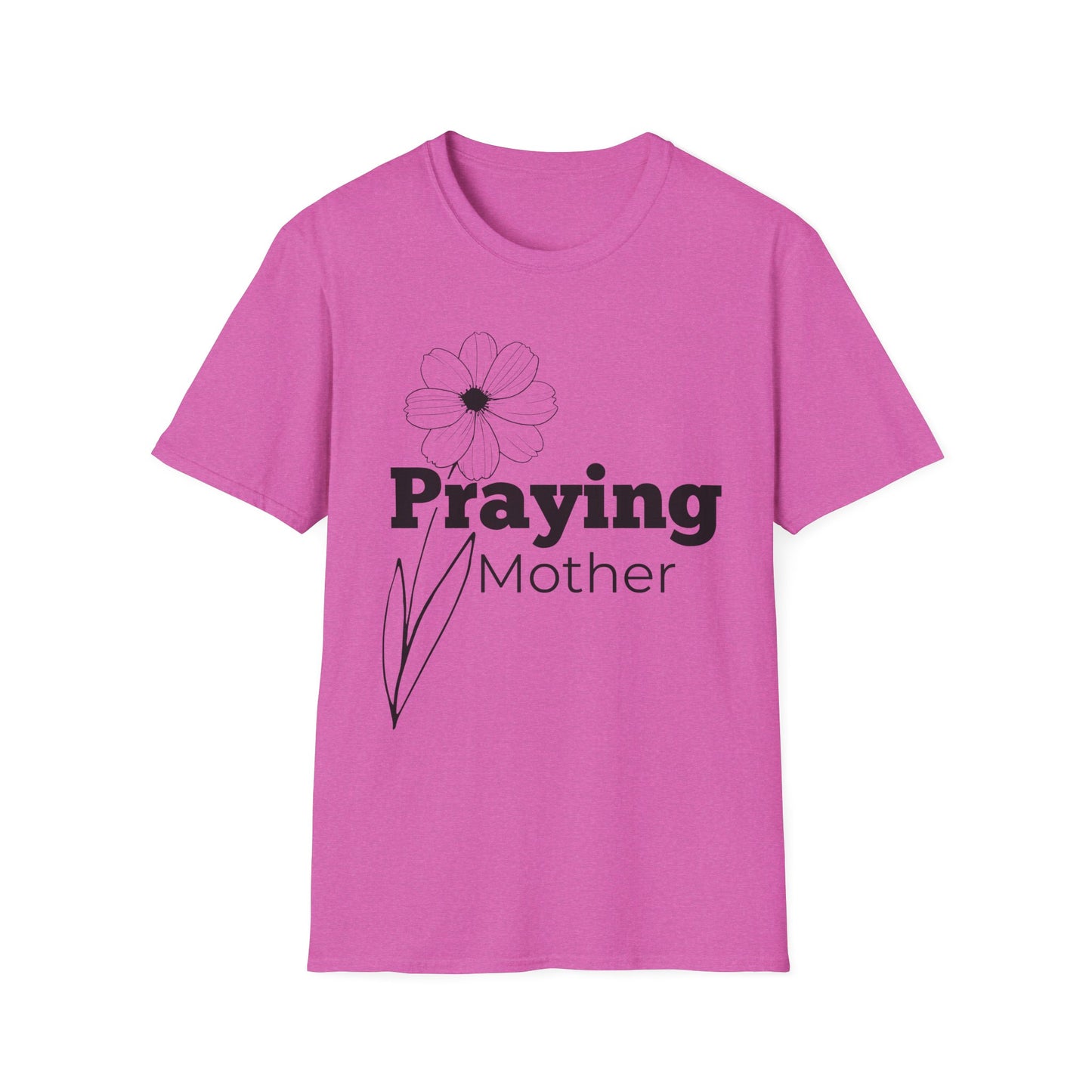Praying Mother - Floral Design - Softstyle T-Shirt
