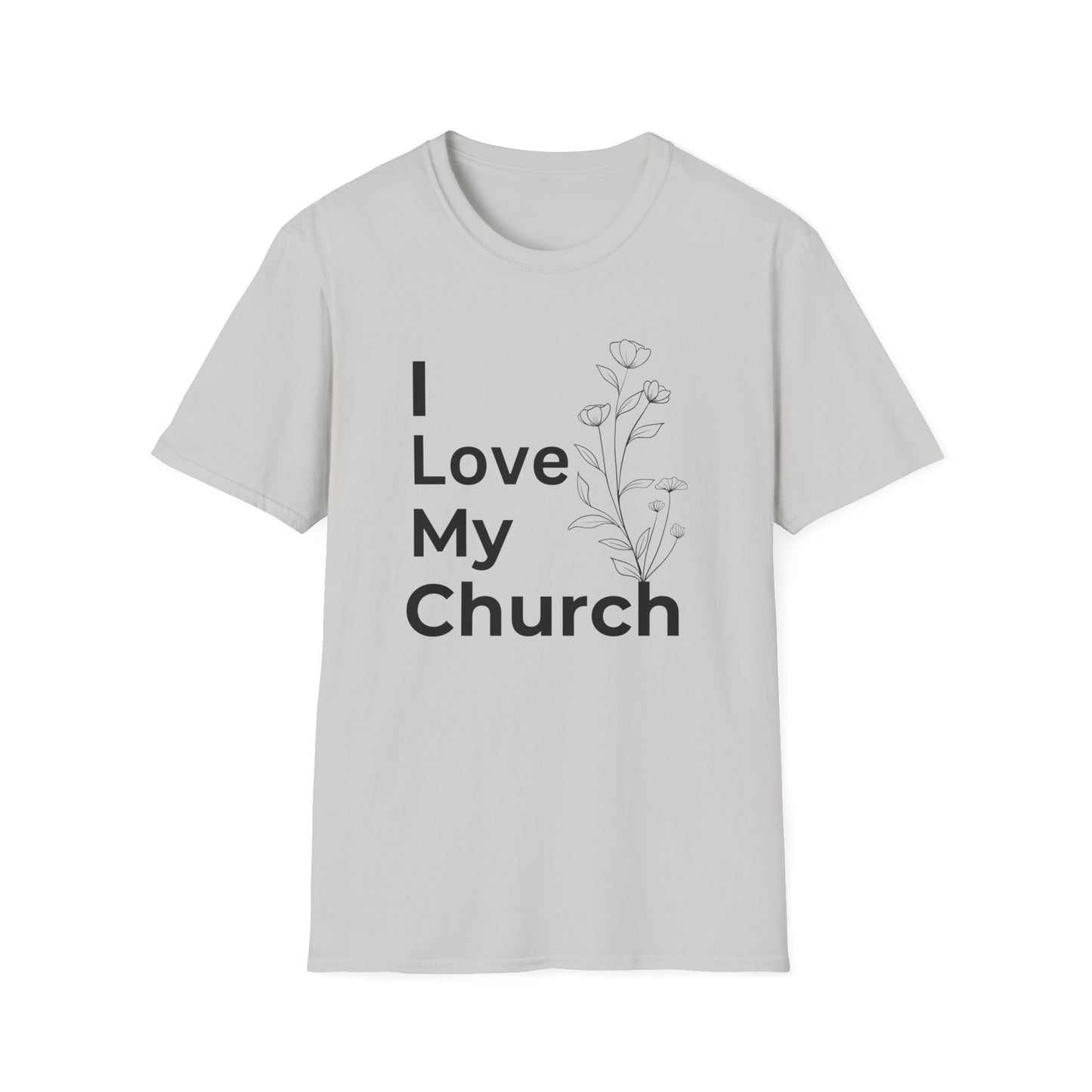 I Love My Church - Floral right side - Softstyle T-Shirt
