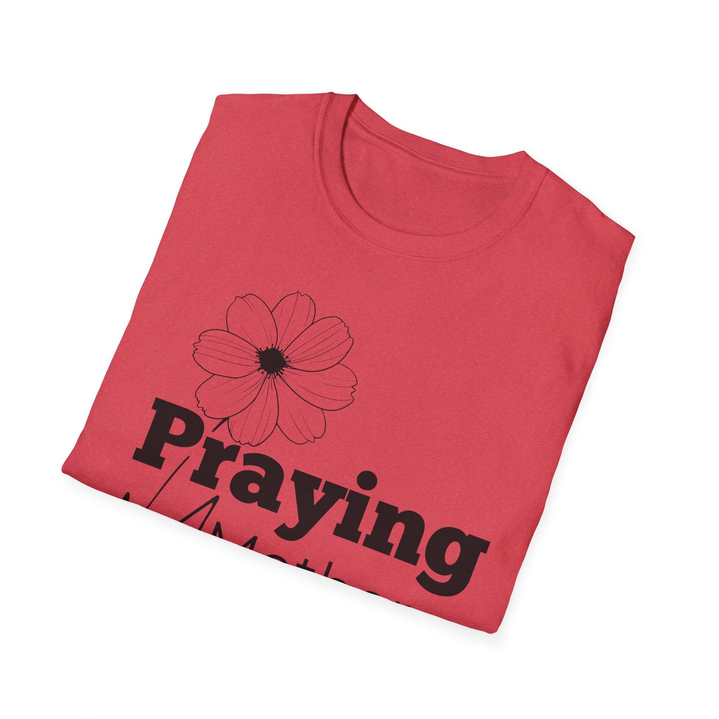 Praying Mother - Floral Design - Softstyle T-Shirt