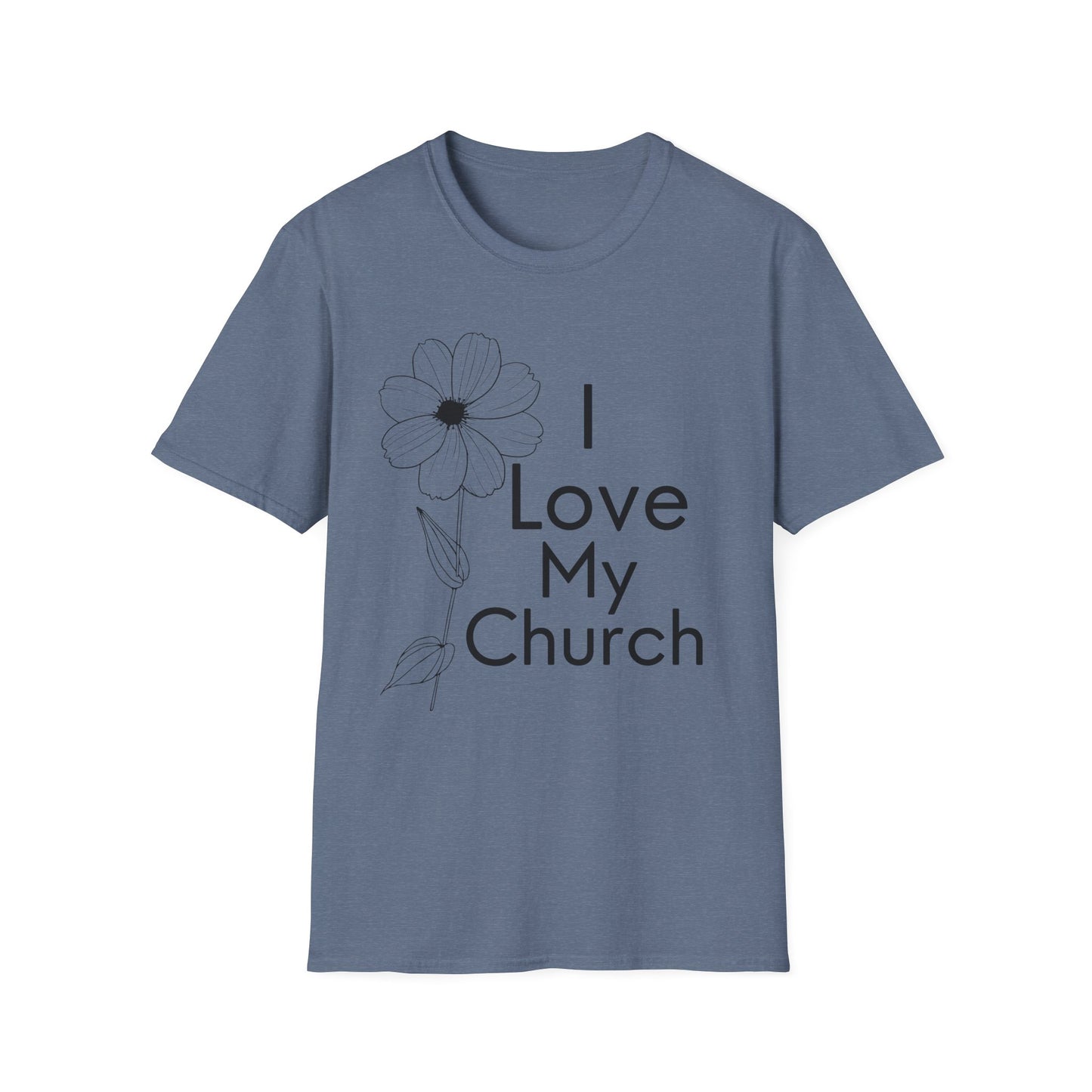 I Love My Church - Floral Single Flower - Softstyle T-Shirt