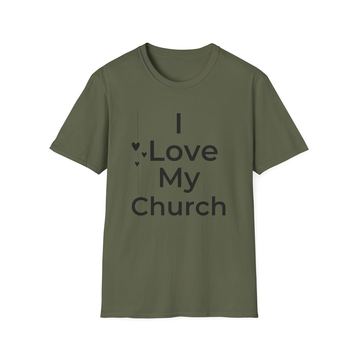 I Love My Church - Line with Heart  - Softstyle T-Shirt