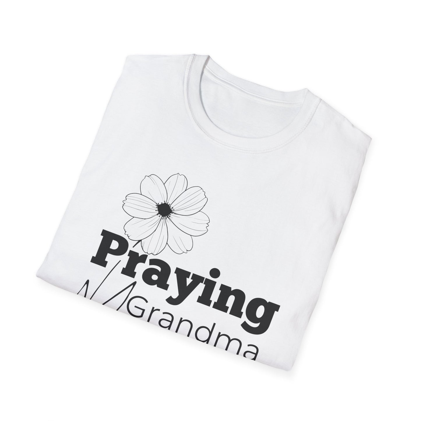 Praying Grandma -Floral Design - Softstyle T-Shirt