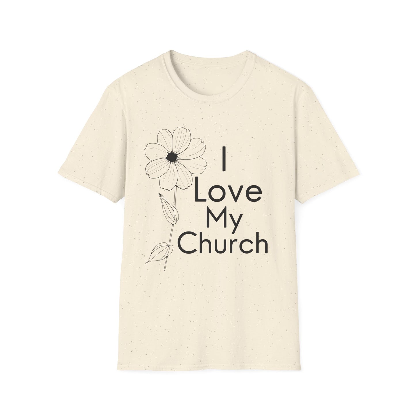 I Love My Church - Floral Single Flower - Softstyle T-Shirt