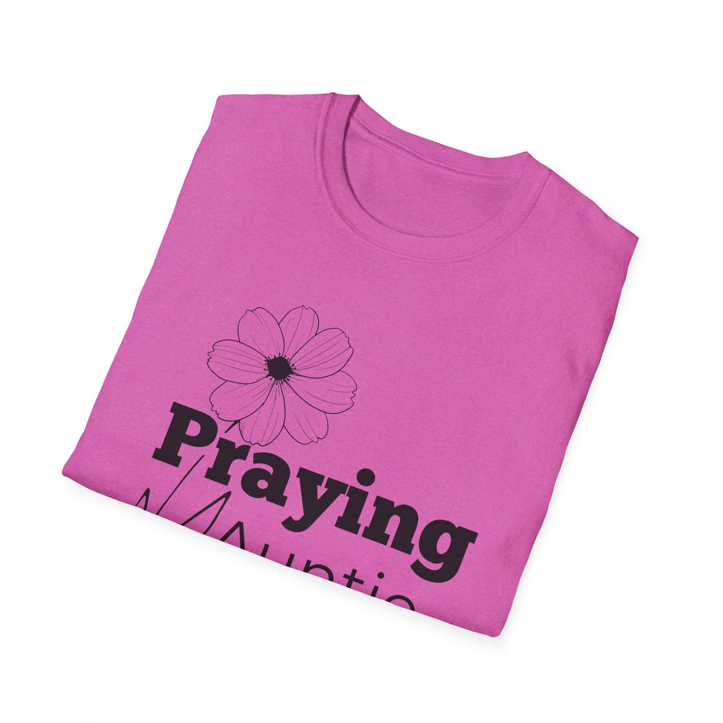 Praying Auntie - Floral Design- Softstyle T-Shirt