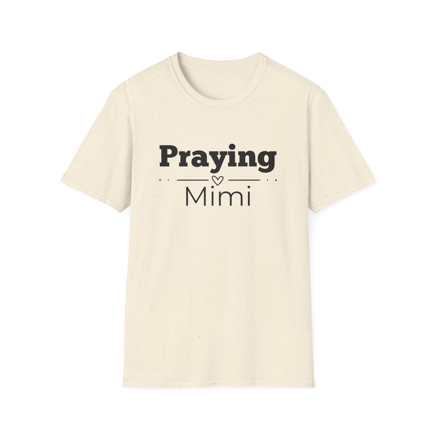 Praying Mimi -Straight Line with Heart - Softstyle T-Shirt
