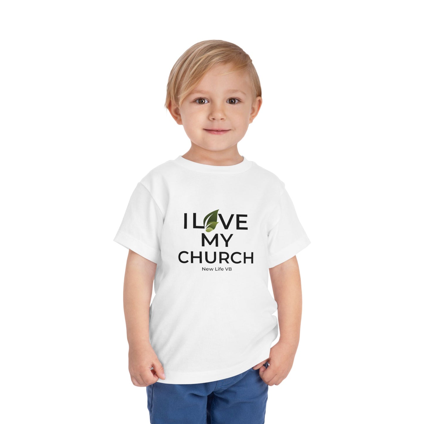Toddler I Love My Church Short Sleeve Tee - White Shirt