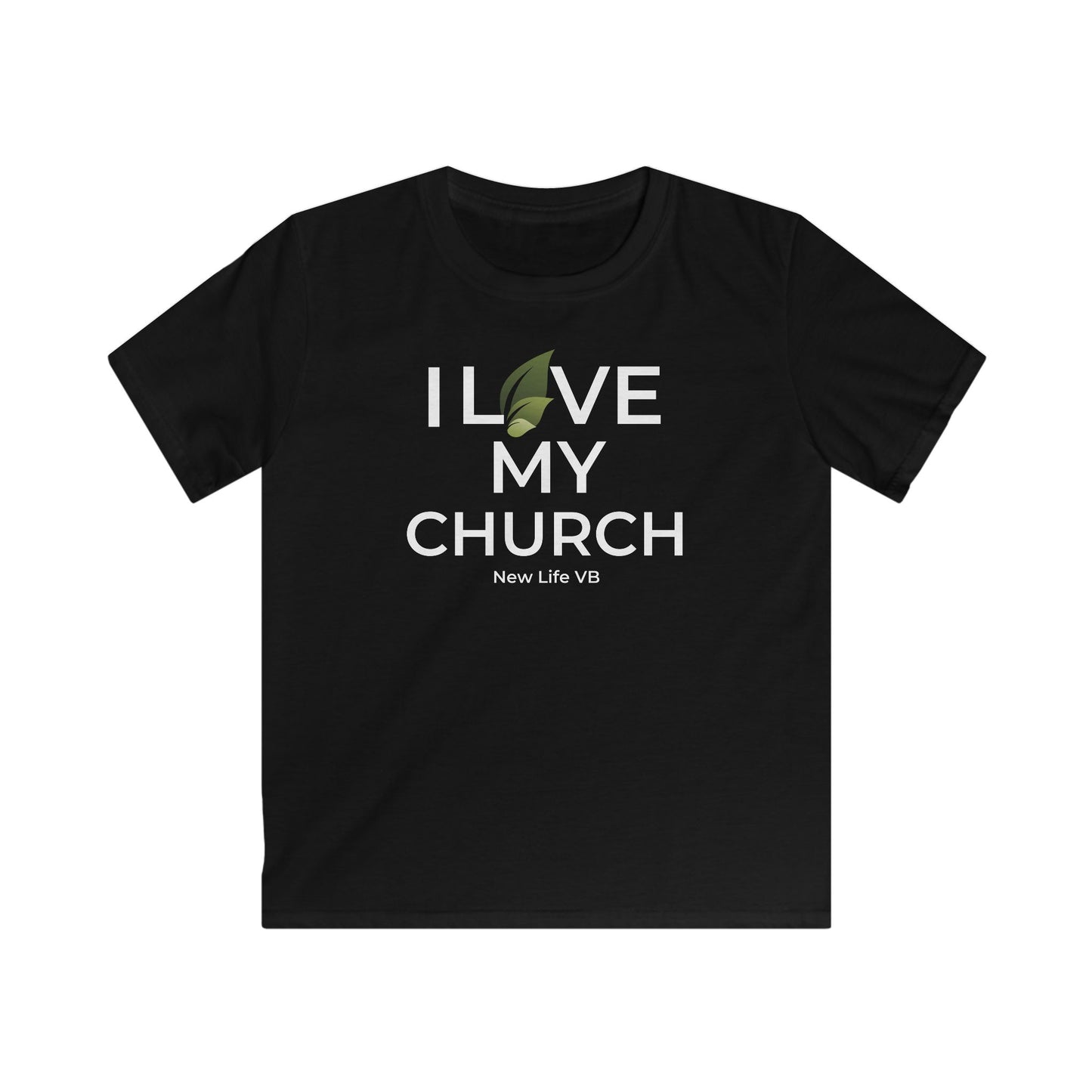 Youth I love my church Soft style Design - Black Shirt