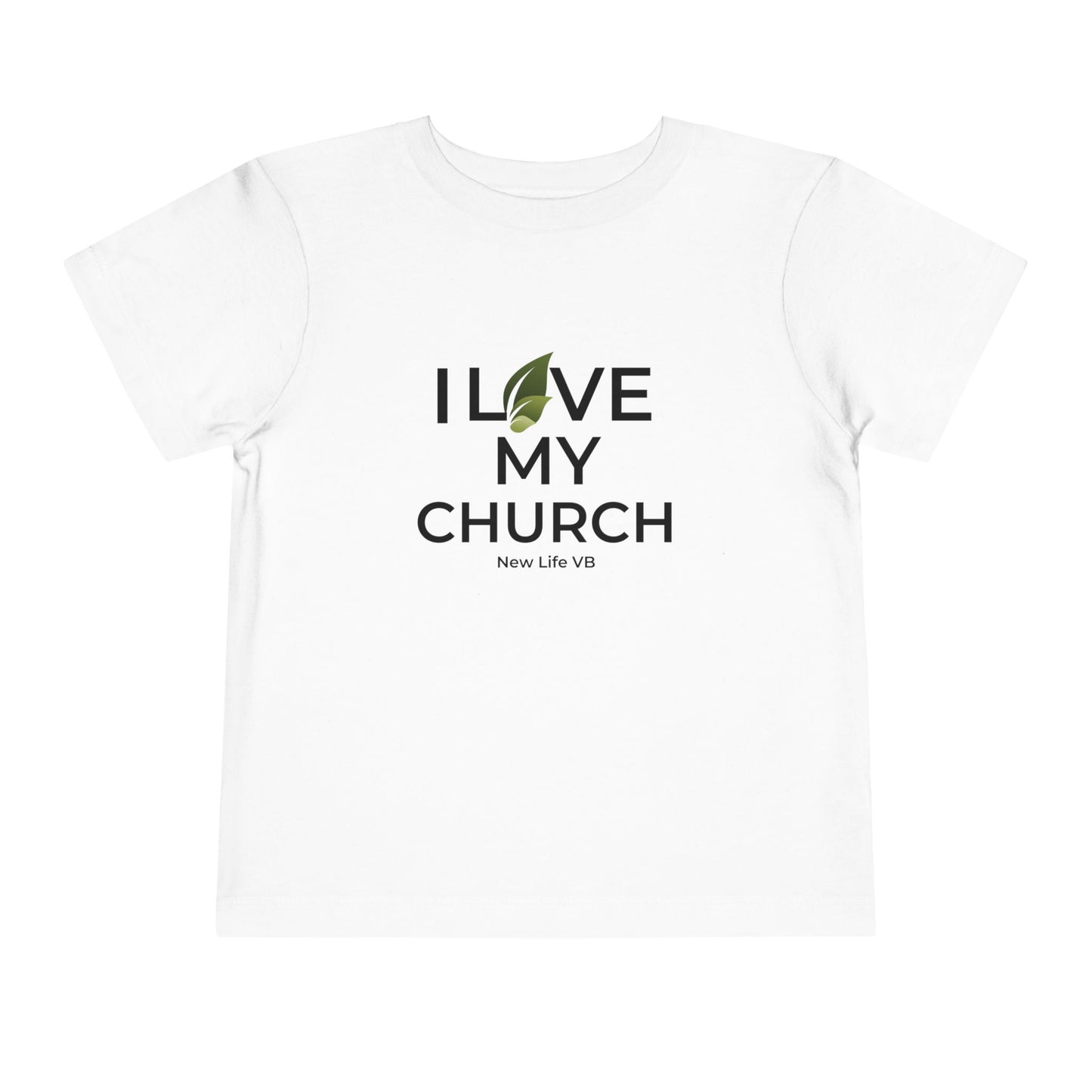 Toddler I Love My Church Short Sleeve Tee - White Shirt
