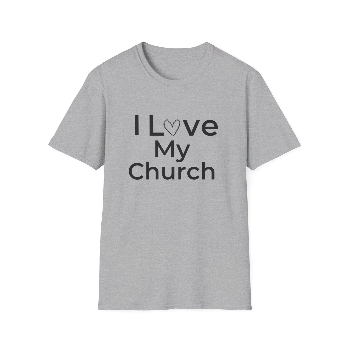 I Love My Church - Plain Text with Heart - Softstyle T-Shirt