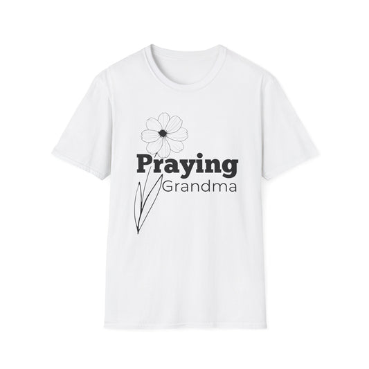 Praying Grandma -Floral Design - Softstyle T-Shirt