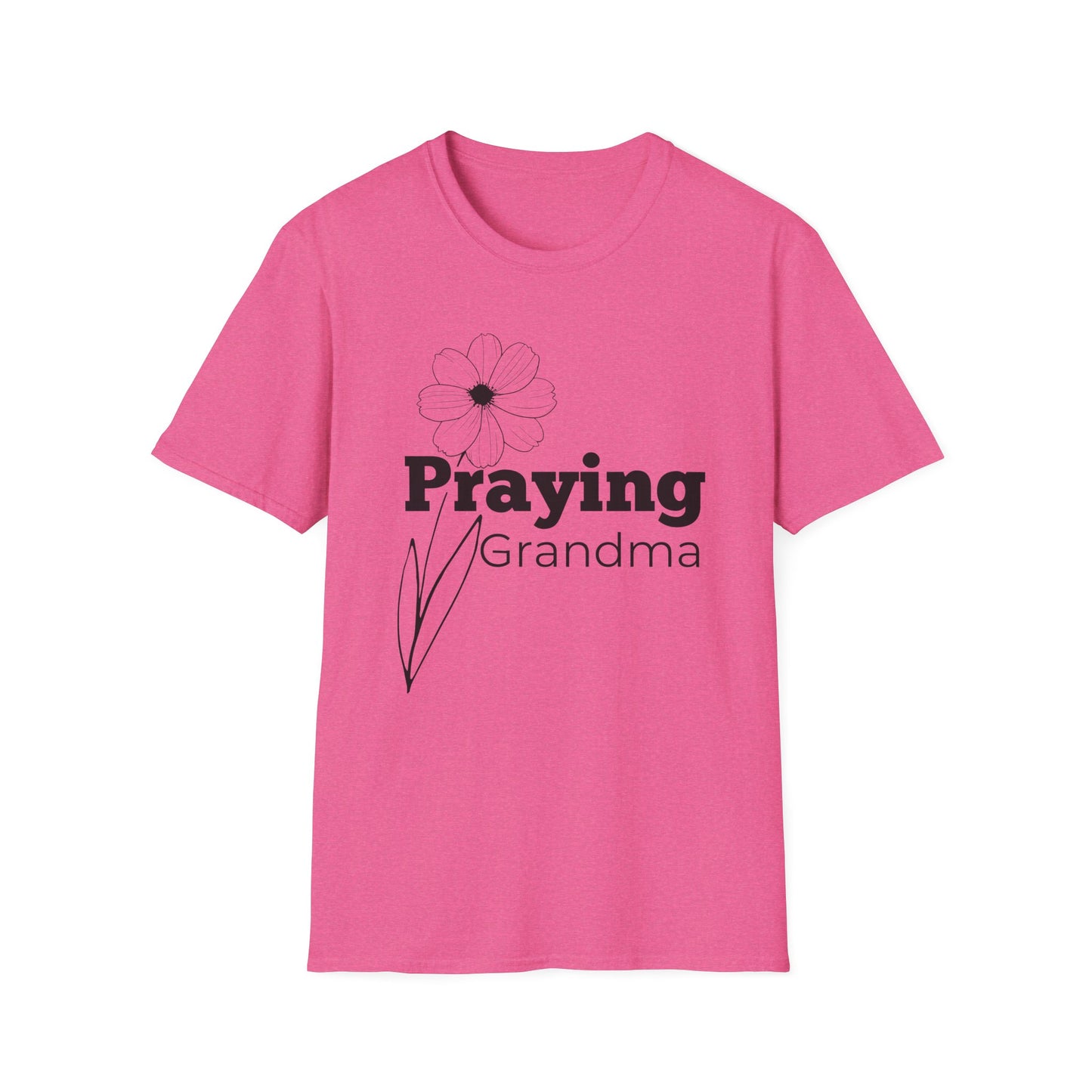 Praying Grandma -Floral Design - Softstyle T-Shirt