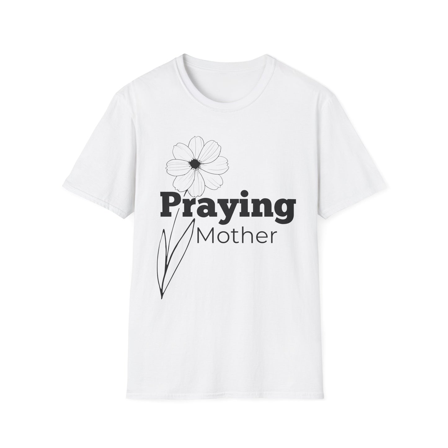 Praying Mother - Floral Design - Softstyle T-Shirt