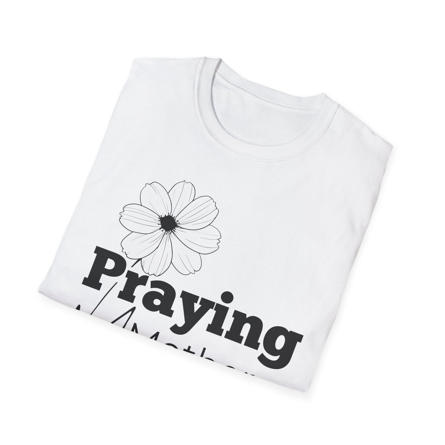 Praying Mother - Floral Design - Softstyle T-Shirt
