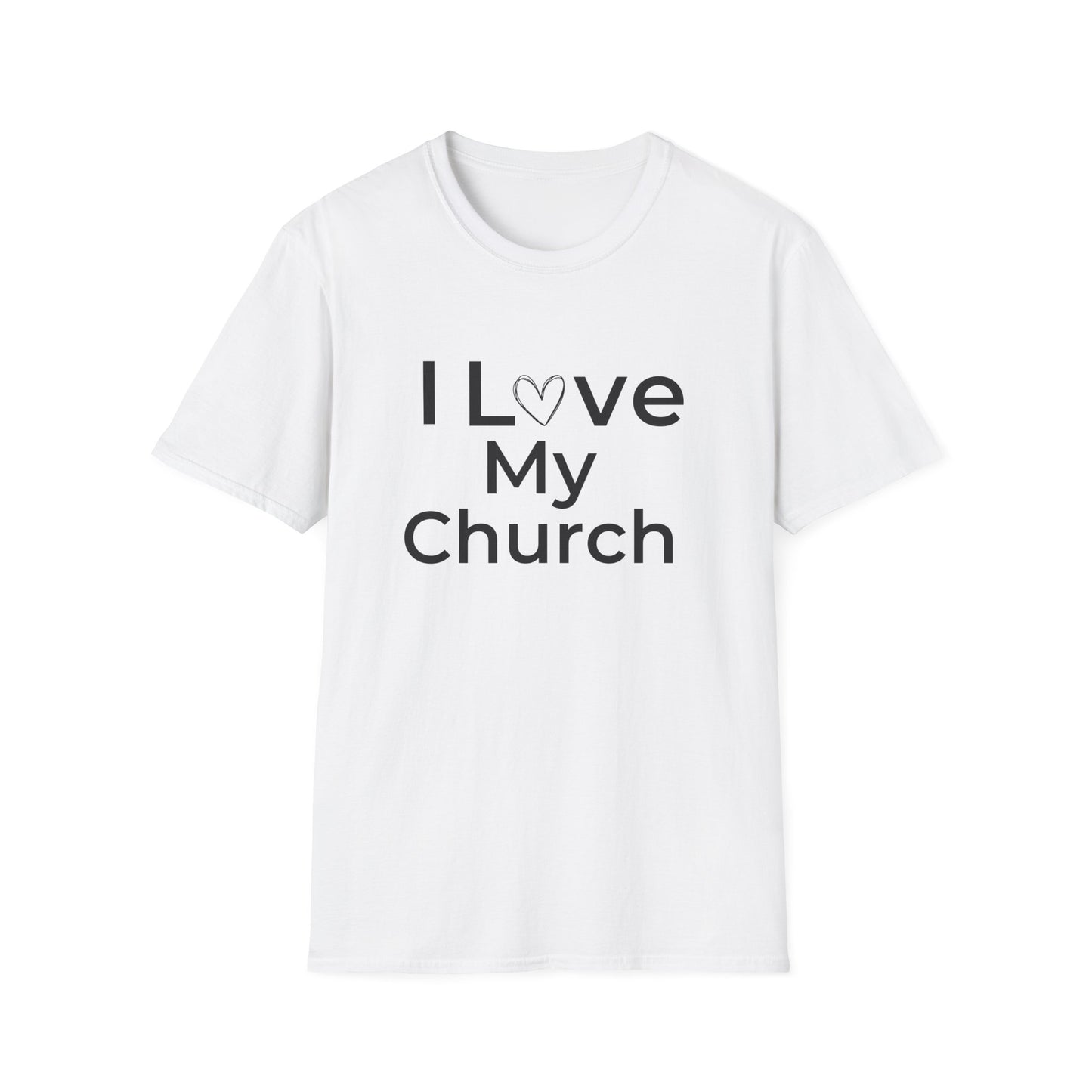 I Love My Church - Plain Text with Heart - Softstyle T-Shirt