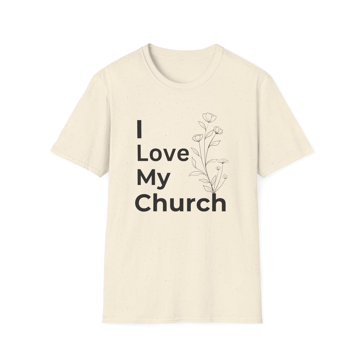 I Love My Church - Floral right side - Softstyle T-Shirt
