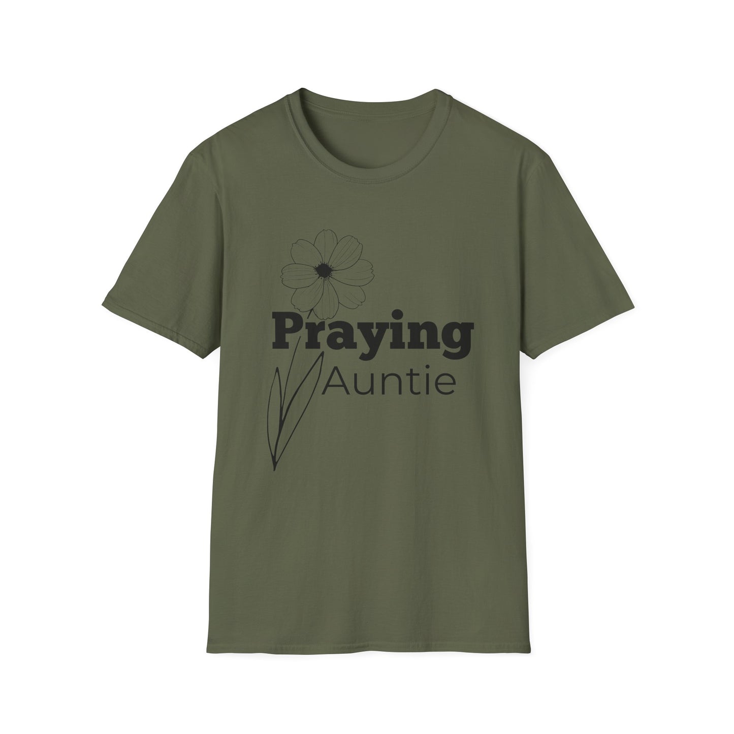 Praying Auntie - Floral Design- Softstyle T-Shirt