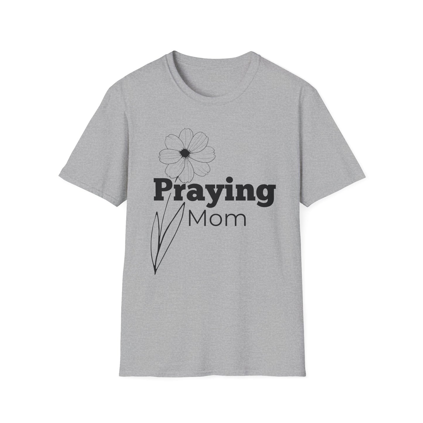 Praying Mom - Floral Design - Softstyle T-Shirt
