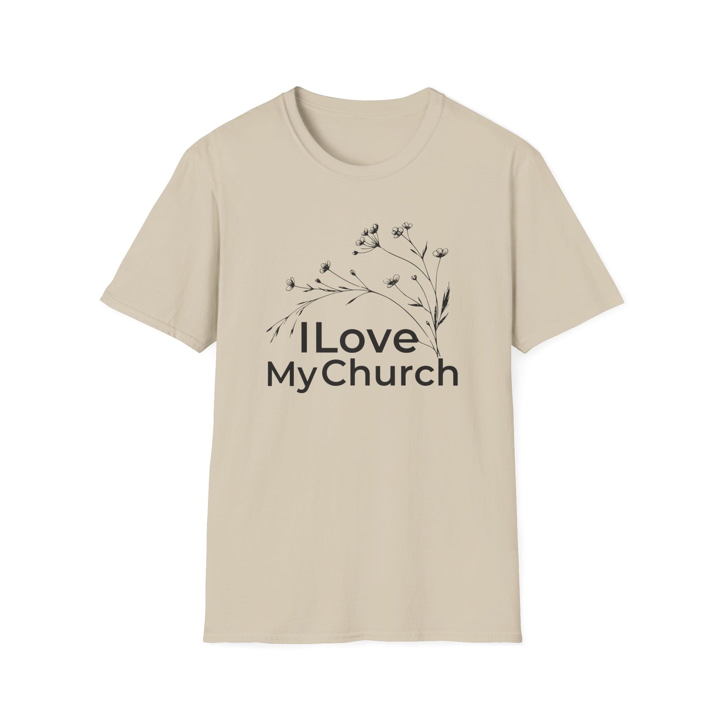 I Love My Church - Floral Design Top - Softstyle T-Shirt
