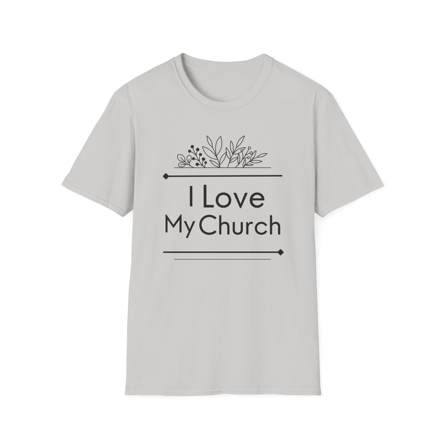 I Love My Church - Floral Design  - Softstyle T-Shirt