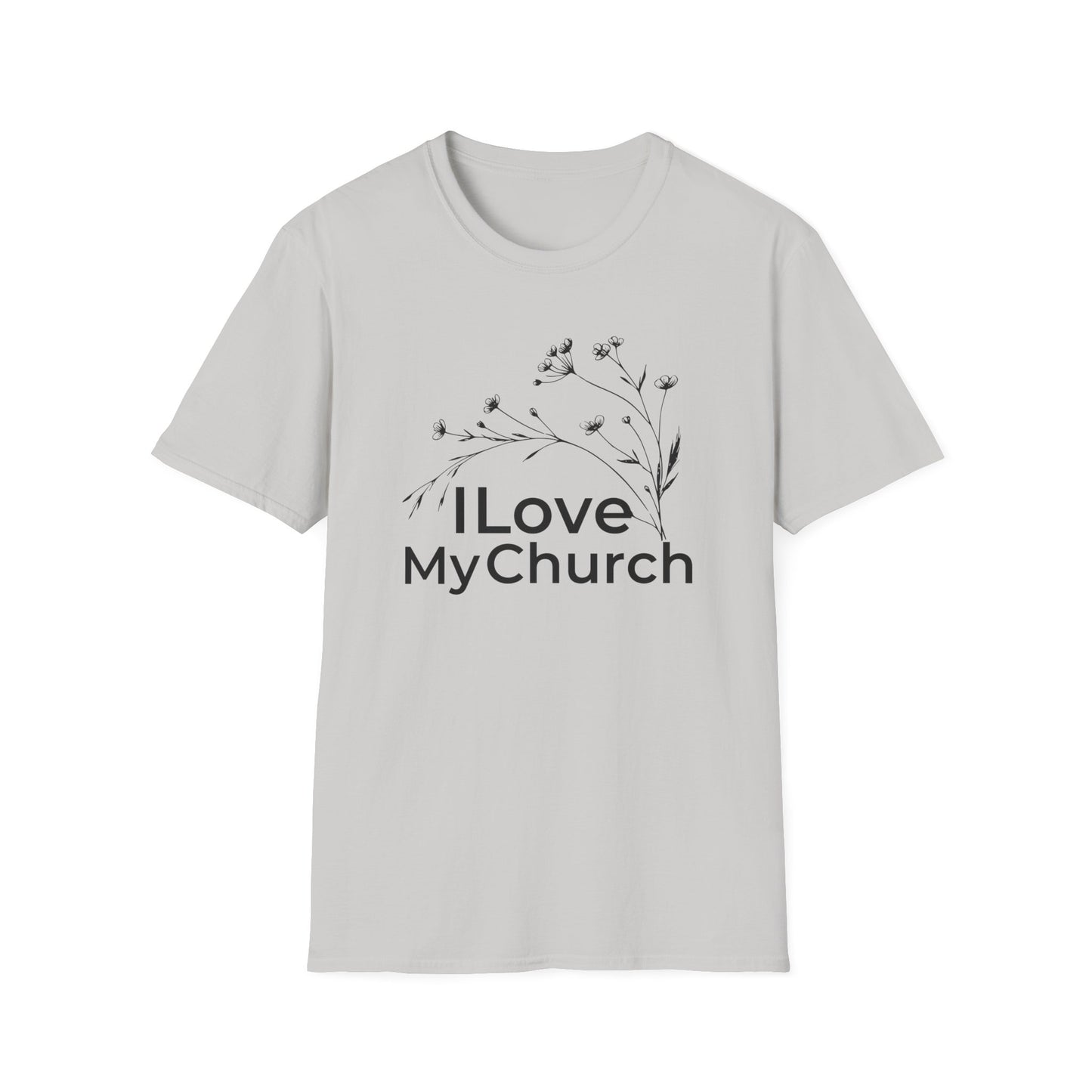 I Love My Church - Floral Design Top - Softstyle T-Shirt