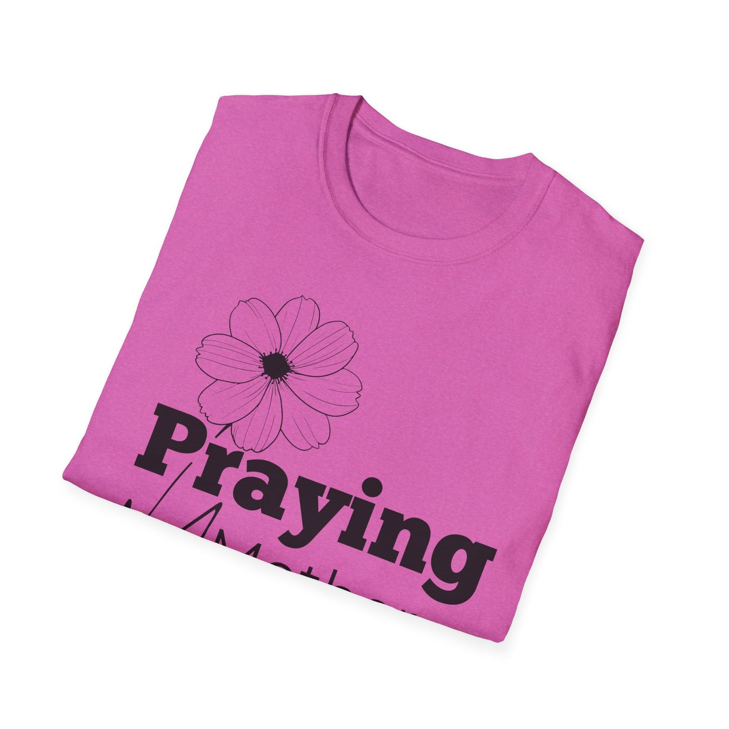 Praying Mother - Floral Design - Softstyle T-Shirt