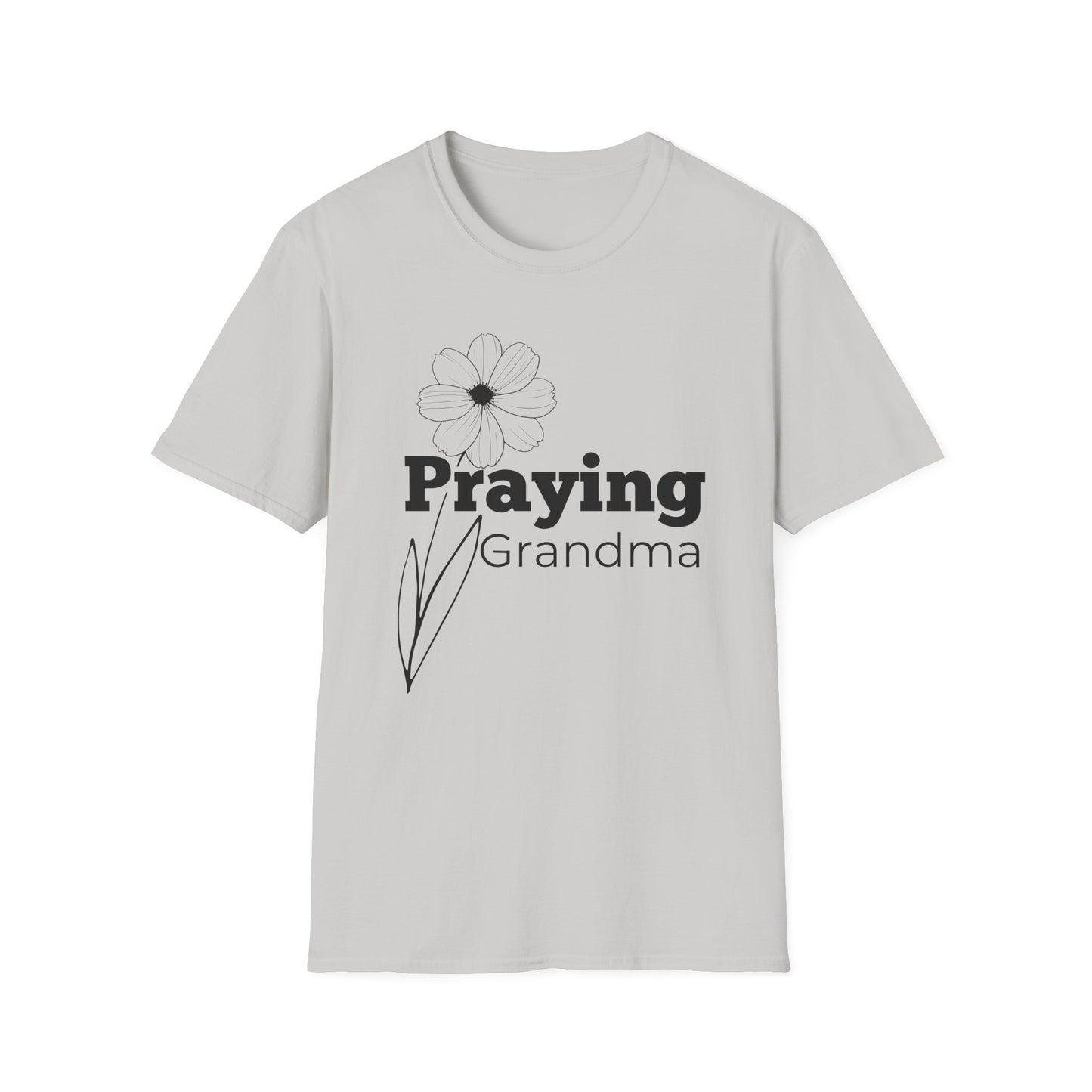 Praying Grandma -Floral Design - Softstyle T-Shirt