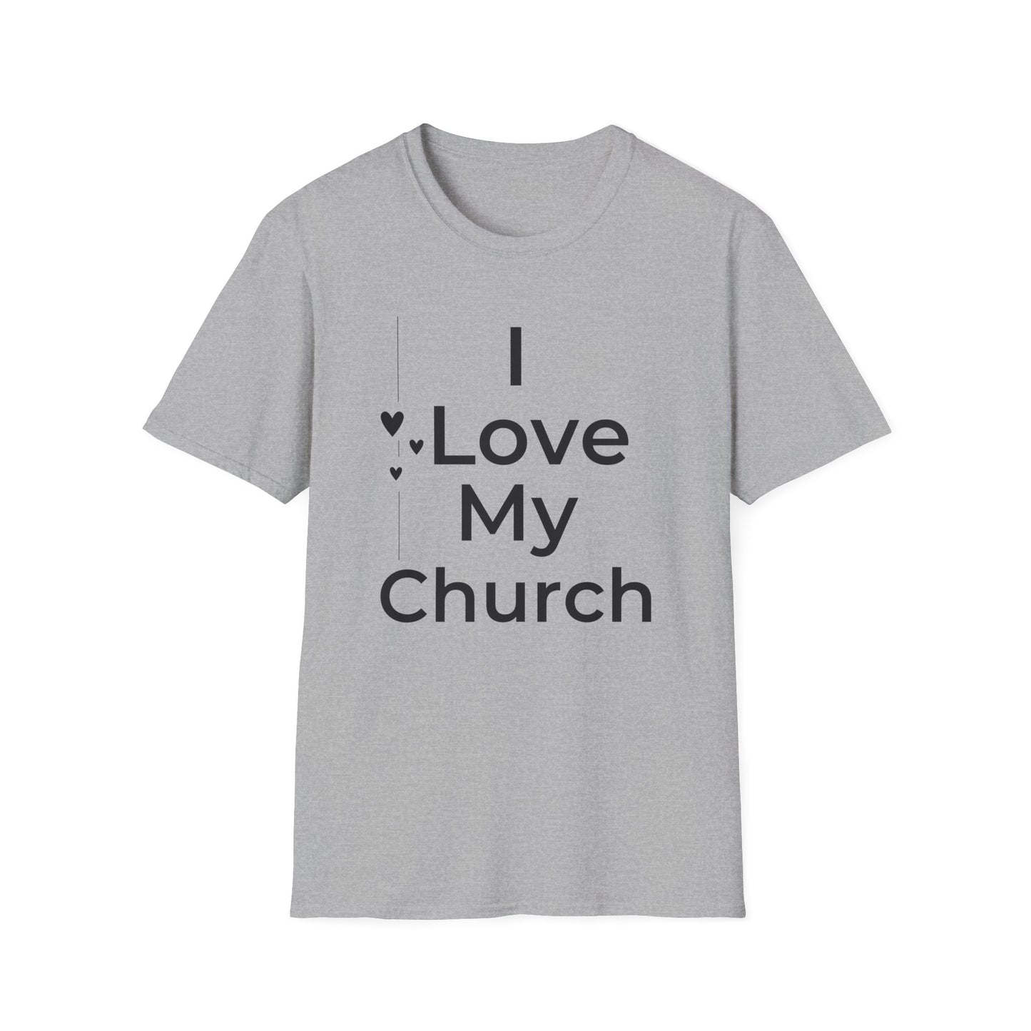 I Love My Church - Line with Heart  - Softstyle T-Shirt