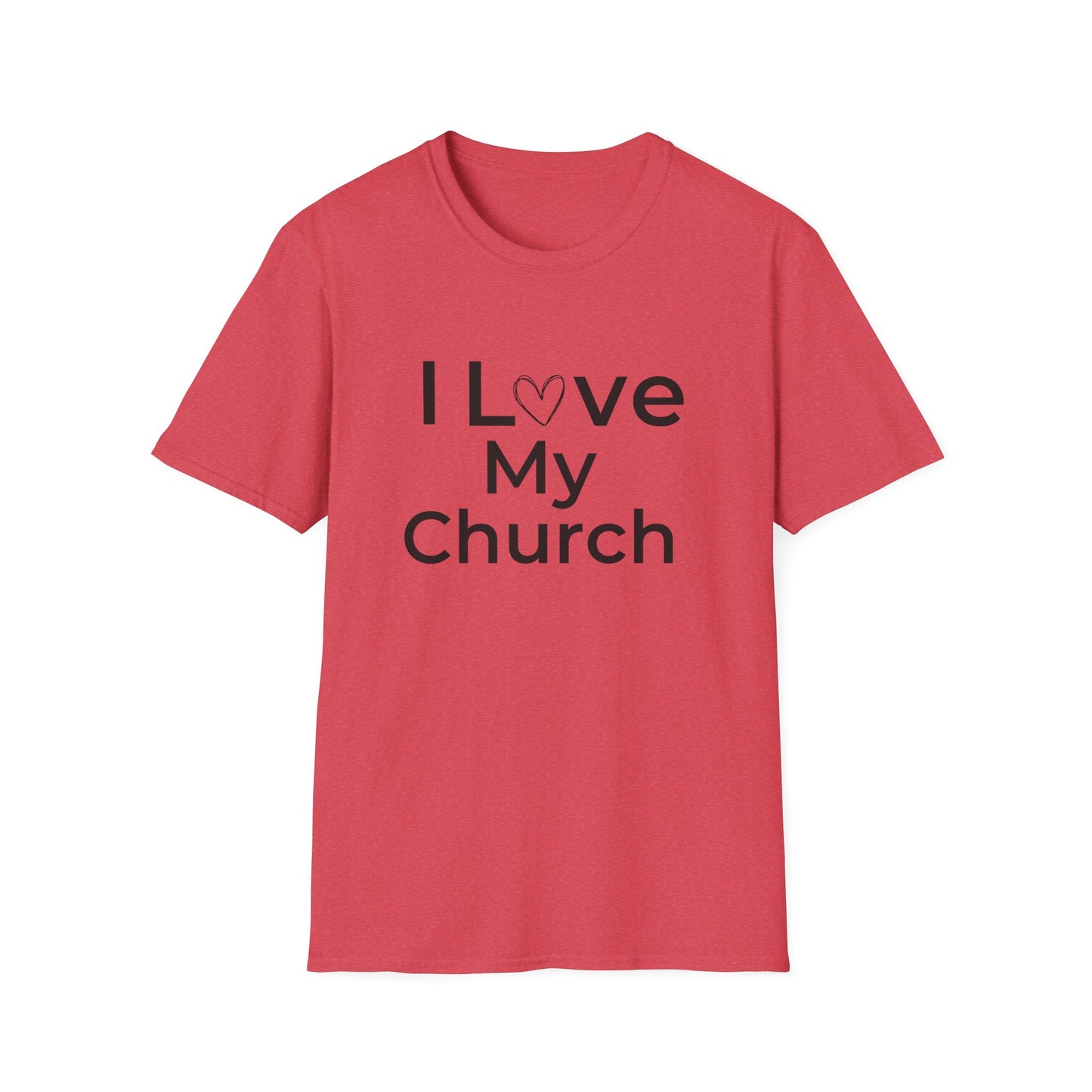 I Love My Church - Plain Text with Heart - Softstyle T-Shirt
