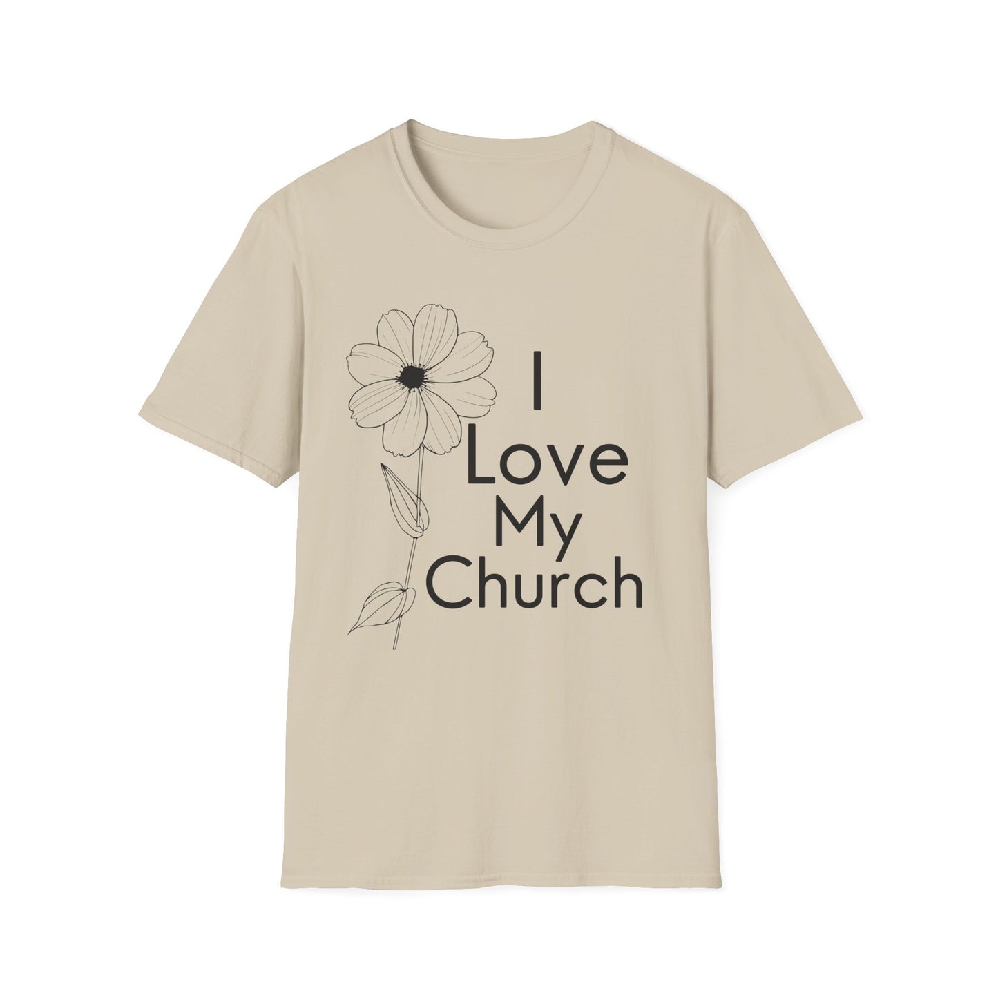 I Love My Church - Floral Single Flower - Softstyle T-Shirt
