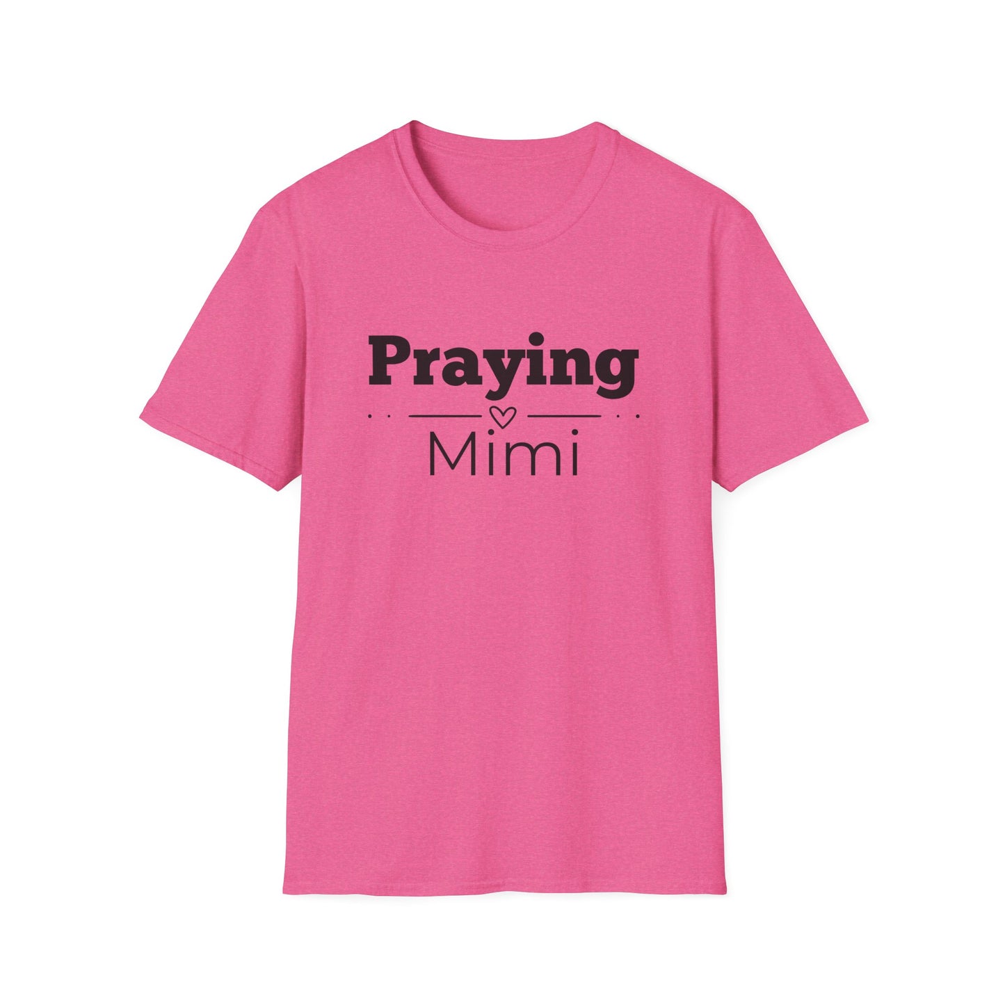 Praying Mimi -Straight Line with Heart - Softstyle T-Shirt