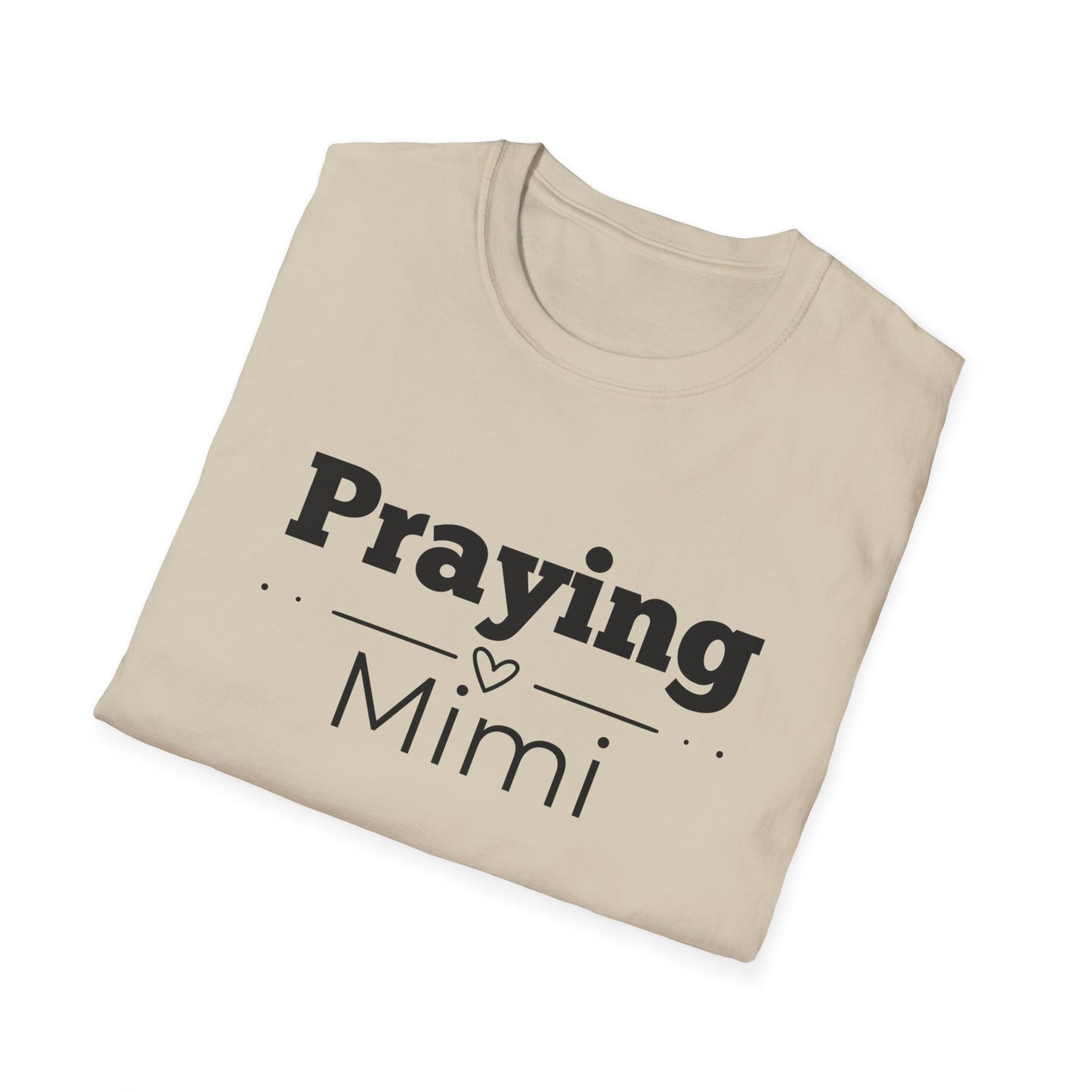 Praying Mimi -Straight Line with Heart - Softstyle T-Shirt