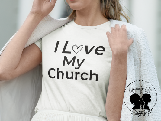 I Love My Church - Plain Text with Heart - Softstyle T-Shirt