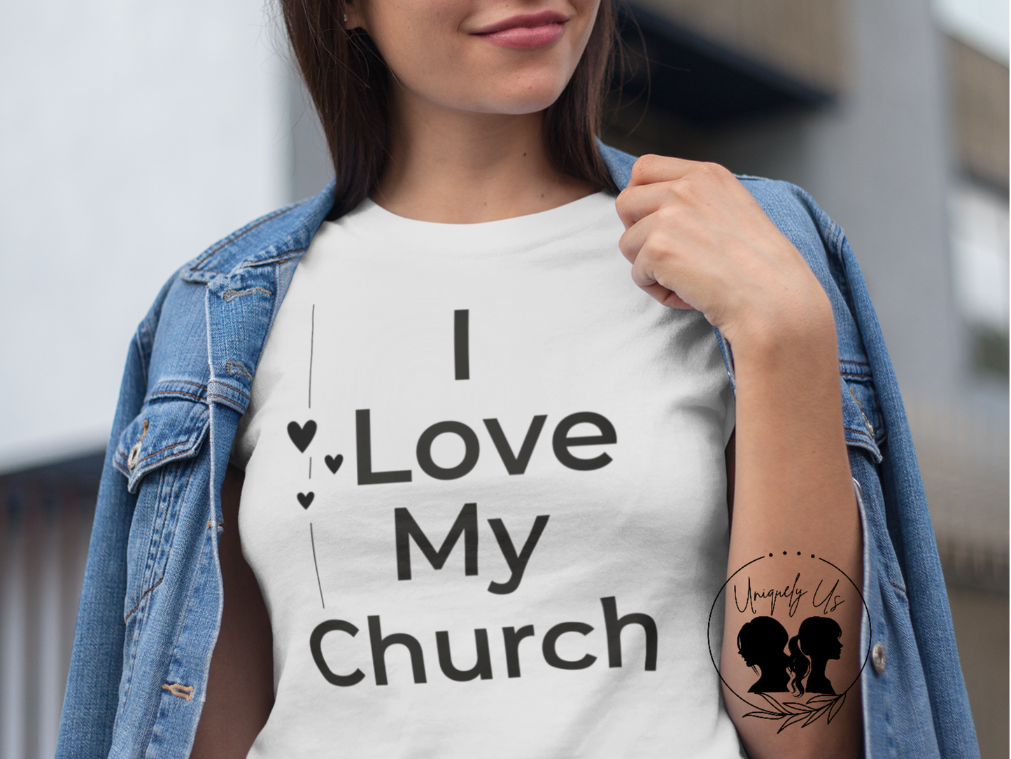 I Love My Church - Line with Heart  - Softstyle T-Shirt
