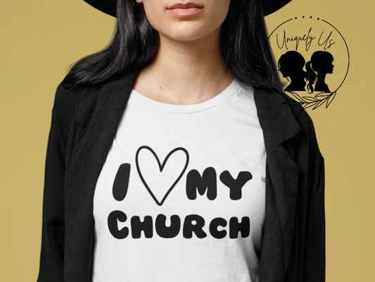 I Love My Church - Heart- Softstyle T-Shirt