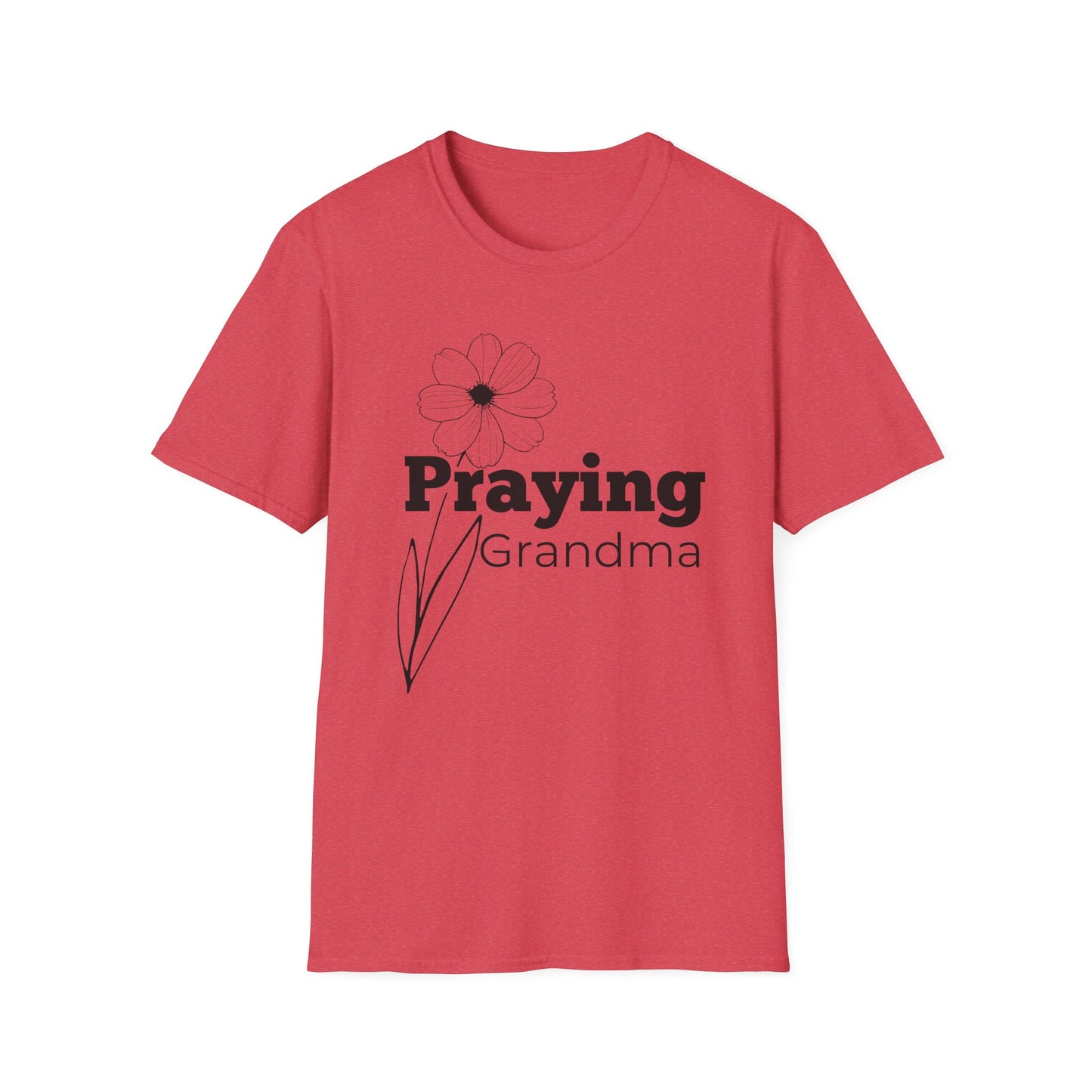 Praying Grandma -Floral Design - Softstyle T-Shirt