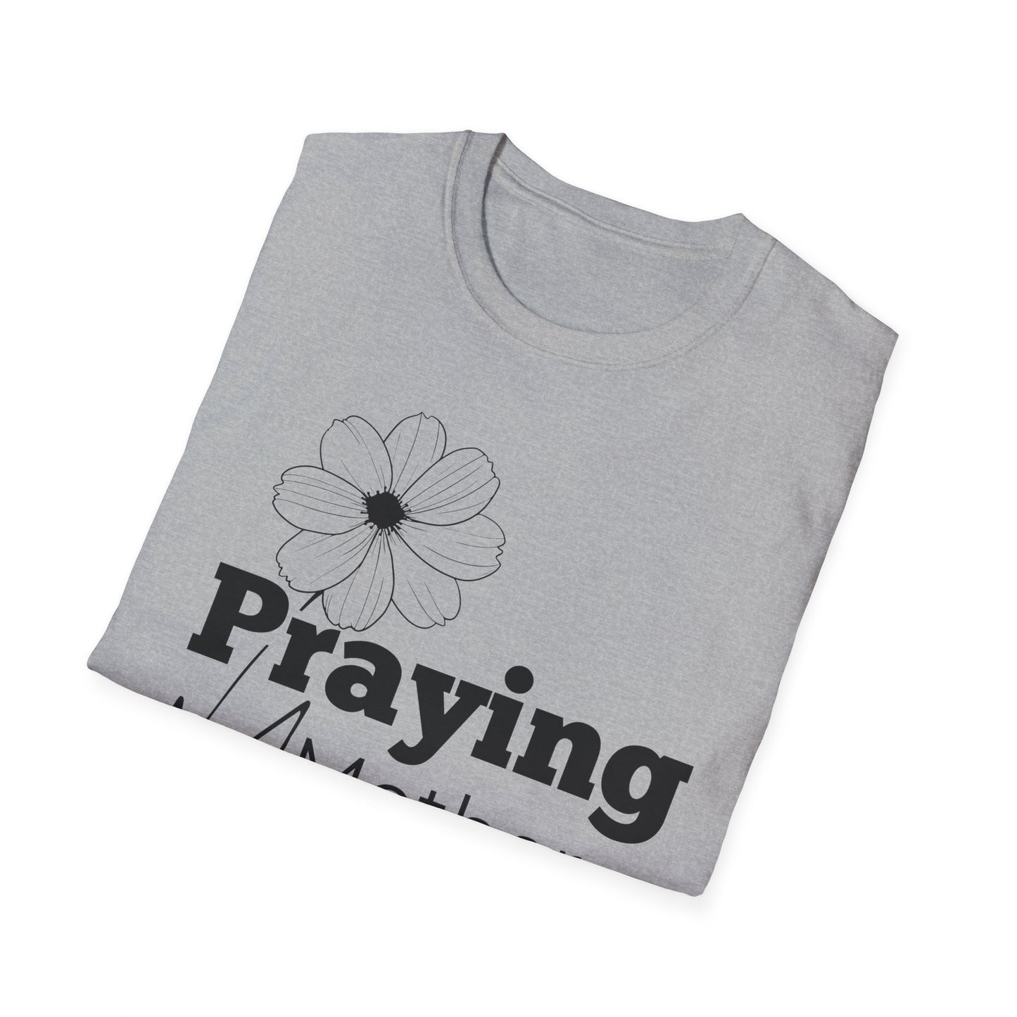 Praying Mother - Floral Design - Softstyle T-Shirt