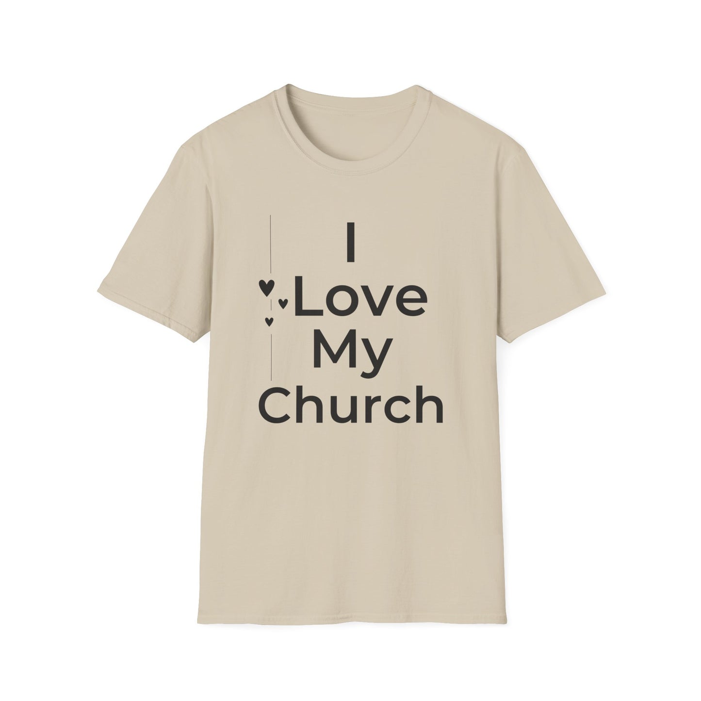 I Love My Church - Line with Heart  - Softstyle T-Shirt