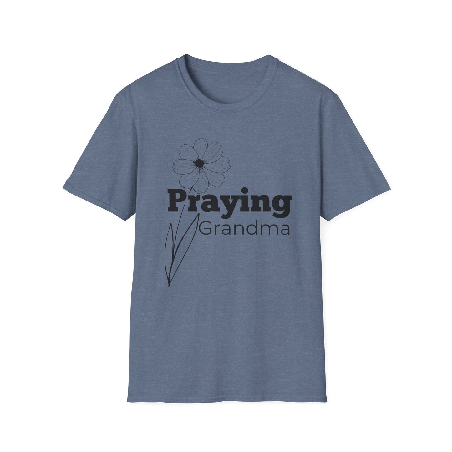 Praying Grandma -Floral Design - Softstyle T-Shirt