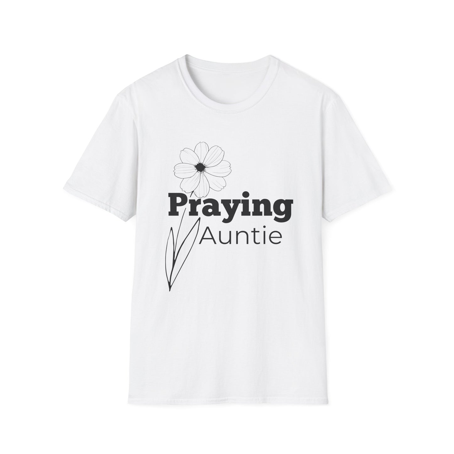 Praying Auntie - Floral Design- Softstyle T-Shirt