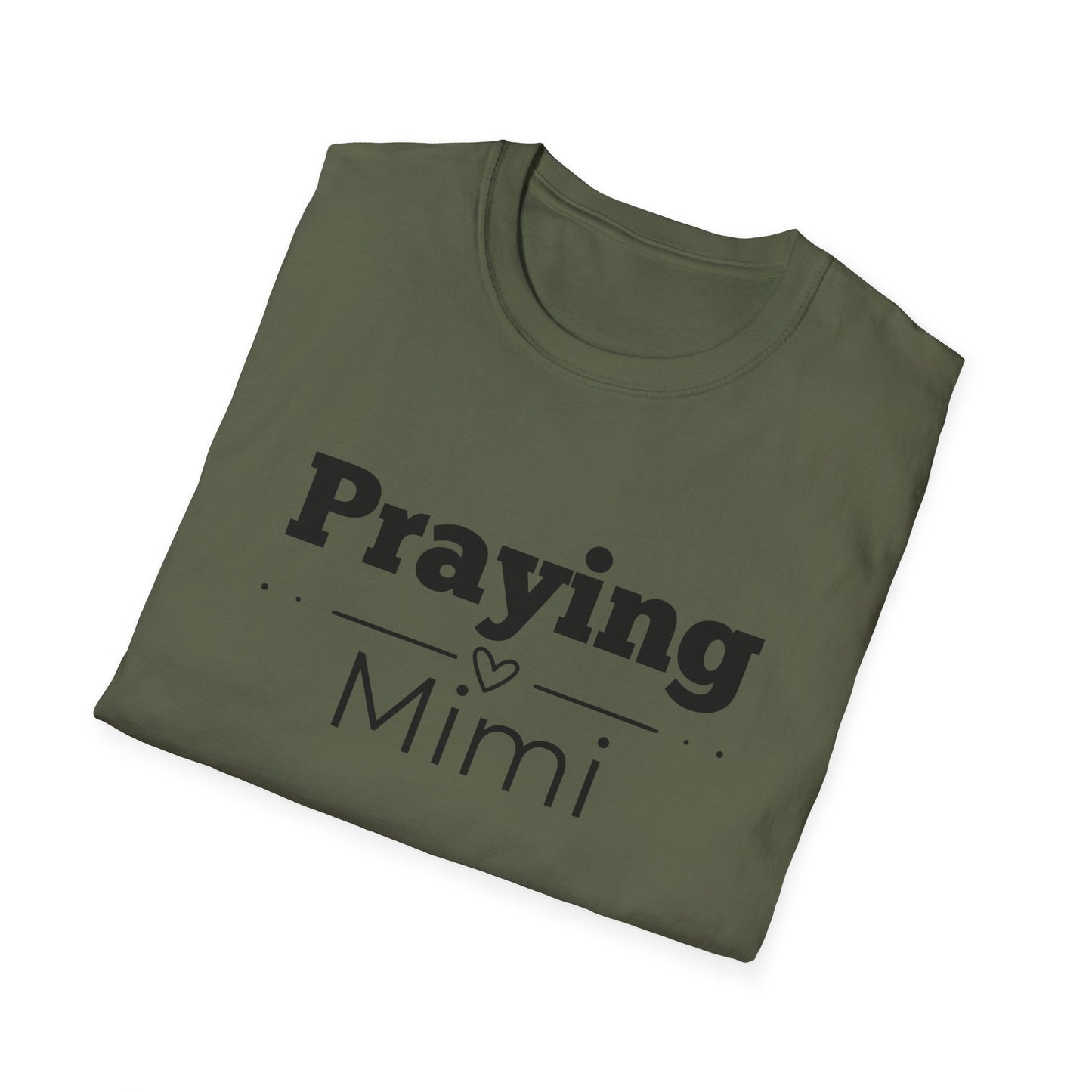 Praying Mimi -Straight Line with Heart - Softstyle T-Shirt