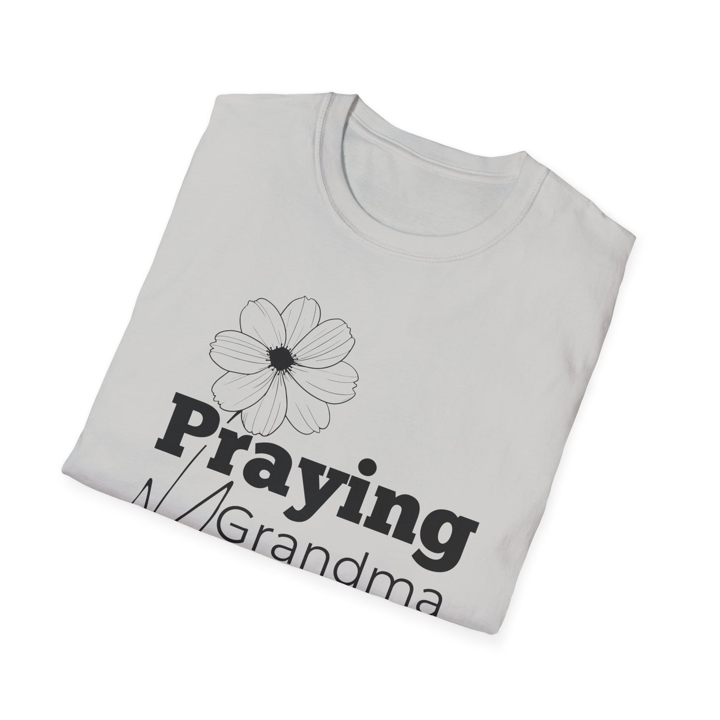 Praying Grandma -Floral Design - Softstyle T-Shirt