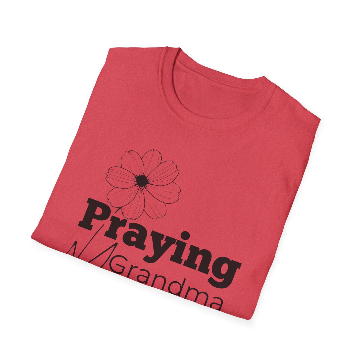 Praying Grandma -Floral Design - Softstyle T-Shirt
