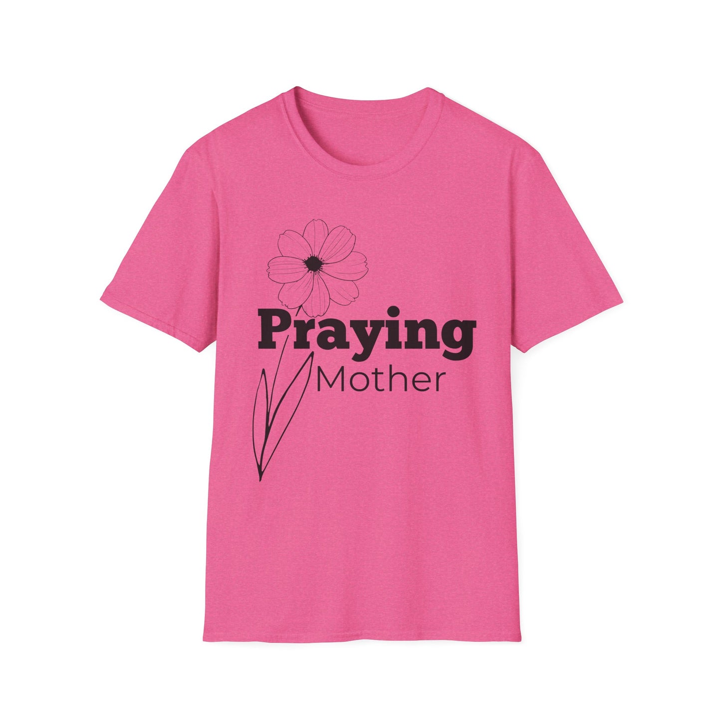 Praying Mother - Floral Design - Softstyle T-Shirt