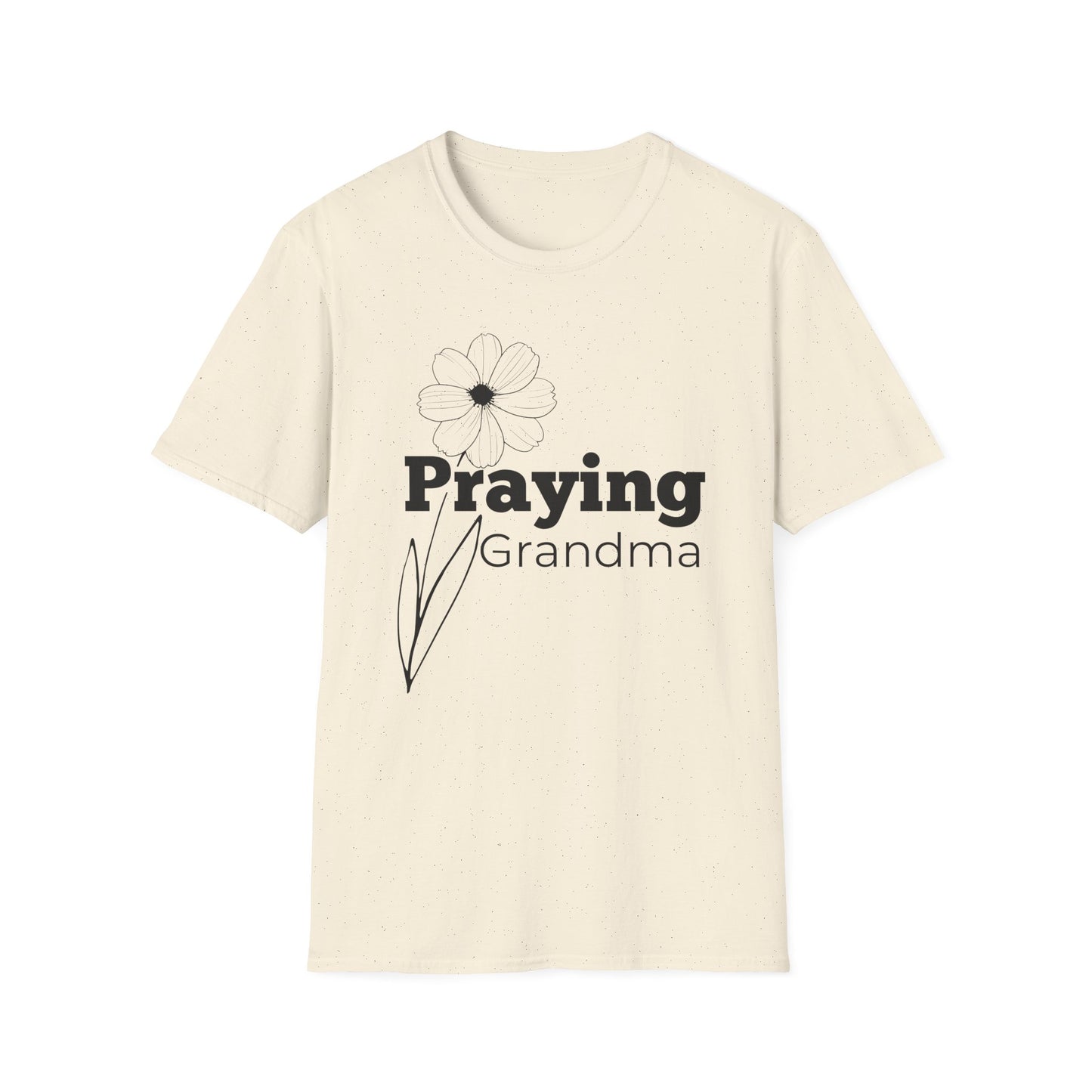 Praying Grandma -Floral Design - Softstyle T-Shirt