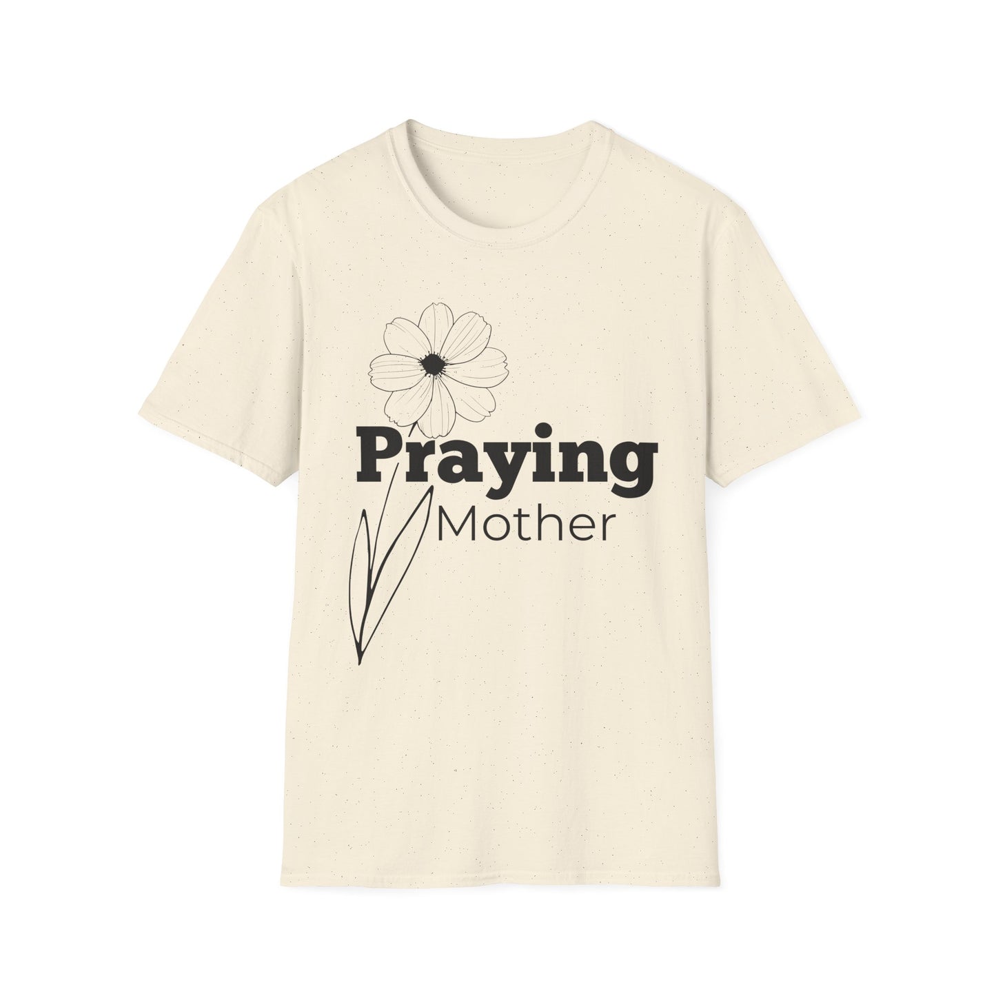Praying Mother - Floral Design - Softstyle T-Shirt